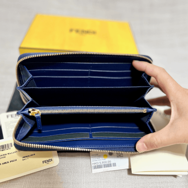 Fendi Vitello Liberty Zip Around Long wallet