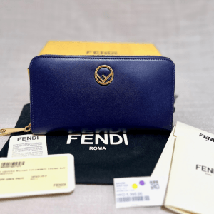 FENDI Vitello Liberty Zip Around Long wallet (Navy)