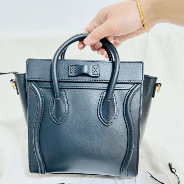 CELINE Nano Calfskin Luggage Bag (Black)