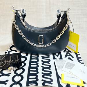 MARC JACOBS 'The Curve' Leather Small Hobo Bag (Black)